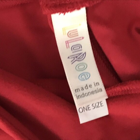 NWT LulaRoe Solid Red OS Leggings One Size New LLR NEW - Picture 3 of 3
